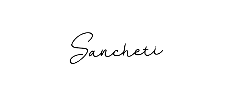 Design your own signature with our free online signature maker. With this signature software, you can create a handwritten (BallpointsItalic-DORy9) signature for name Sancheti. Sancheti signature style 11 images and pictures png