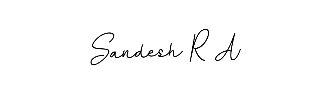 How to make Sandesh R A name signature. Use BallpointsItalic-DORy9 style for creating short signs online. This is the latest handwritten sign. Sandesh R A signature style 11 images and pictures png