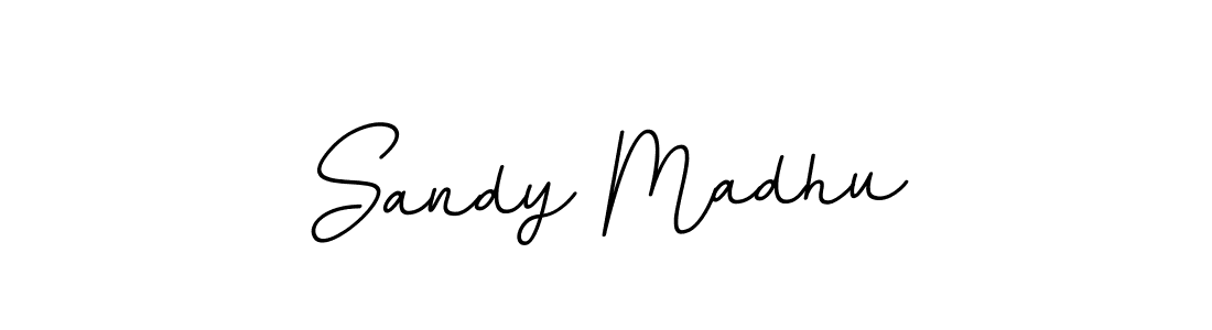 You should practise on your own different ways (BallpointsItalic-DORy9) to write your name (Sandy Madhu) in signature. don't let someone else do it for you. Sandy Madhu signature style 11 images and pictures png