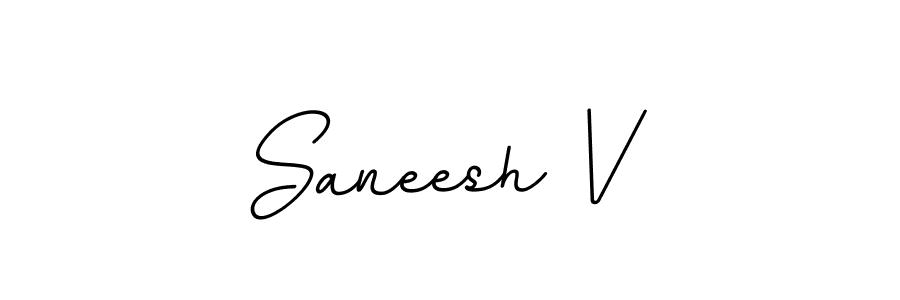 How to make Saneesh V name signature. Use BallpointsItalic-DORy9 style for creating short signs online. This is the latest handwritten sign. Saneesh V signature style 11 images and pictures png