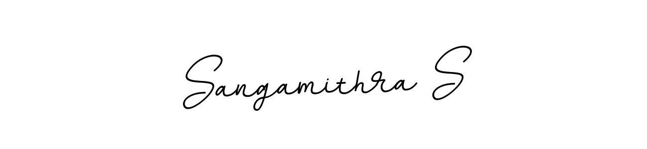 Sangamithra S stylish signature style. Best Handwritten Sign (BallpointsItalic-DORy9) for my name. Handwritten Signature Collection Ideas for my name Sangamithra S. Sangamithra S signature style 11 images and pictures png