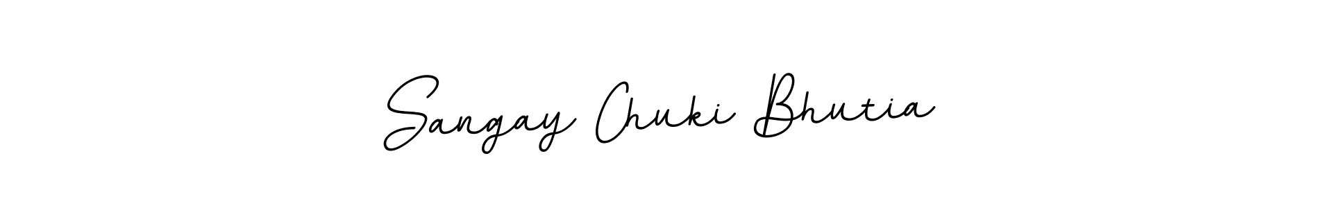 Make a beautiful signature design for name Sangay Chuki Bhutia. With this signature (BallpointsItalic-DORy9) style, you can create a handwritten signature for free. Sangay Chuki Bhutia signature style 11 images and pictures png