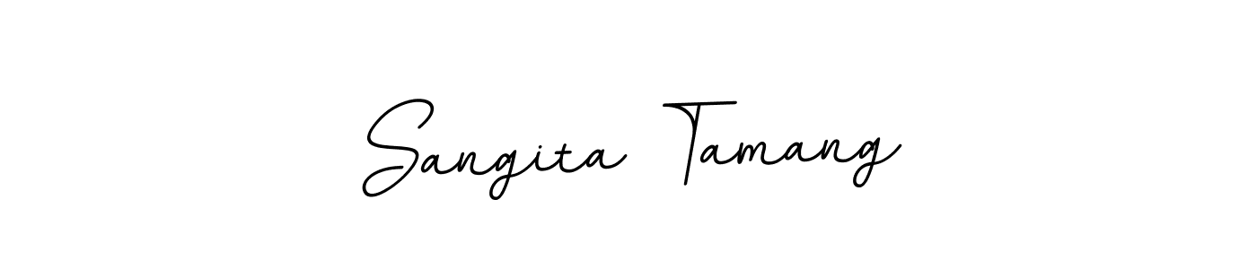 How to make Sangita Tamang name signature. Use BallpointsItalic-DORy9 style for creating short signs online. This is the latest handwritten sign. Sangita Tamang signature style 11 images and pictures png