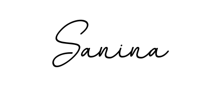 Create an unforgettable impression when signing with Sanina name styled in BallpointsItalic-DORy9 typography. 100% free online generator. Sanina signature style 11 images and pictures png