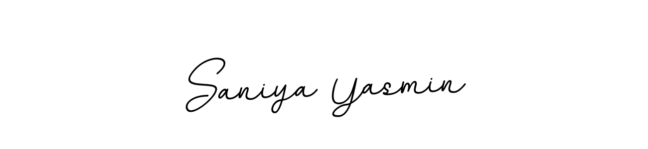 How to make Saniya Yasmin name signature. Use BallpointsItalic-DORy9 style for creating short signs online. This is the latest handwritten sign. Saniya Yasmin signature style 11 images and pictures png