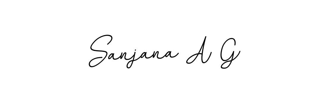 Sanjana A G stylish signature style. Best Handwritten Sign (BallpointsItalic-DORy9) for my name. Handwritten Signature Collection Ideas for my name Sanjana A G. Sanjana A G signature style 11 images and pictures png