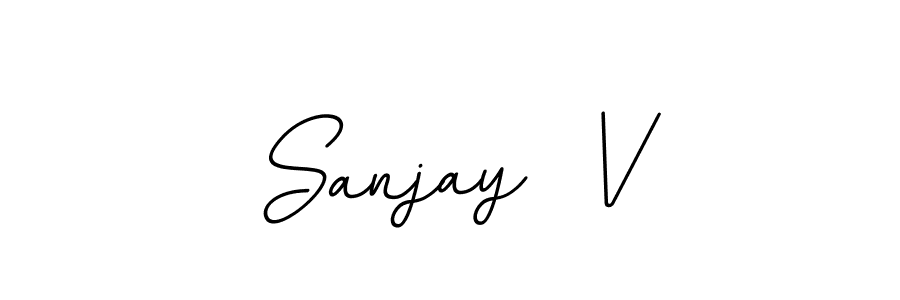 Create a beautiful signature design for name Sanjay  V. With this signature (BallpointsItalic-DORy9) fonts, you can make a handwritten signature for free. Sanjay  V signature style 11 images and pictures png