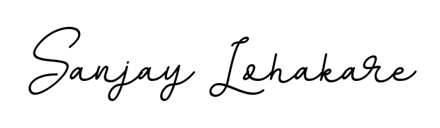 The BallpointsItalic-DORy9 typeface gives name Sanjay Lohakare a refined look. Suitable for certificates, diplomas, and official verification. Sanjay Lohakare signature style 11 images and pictures png
