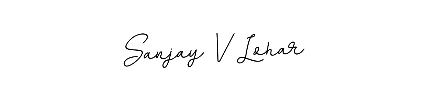 The best way (BallpointsItalic-DORy9) to make a short signature is to pick only two or three words in your name. The name Sanjay V Lohar include a total of six letters. For converting this name. Sanjay V Lohar signature style 11 images and pictures png