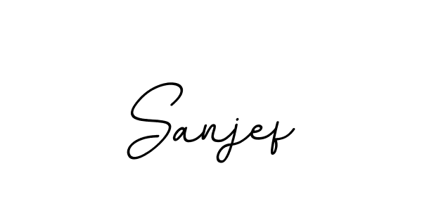 How to make Sanjef name signature. Use BallpointsItalic-DORy9 style for creating short signs online. This is the latest handwritten sign. Sanjef signature style 11 images and pictures png