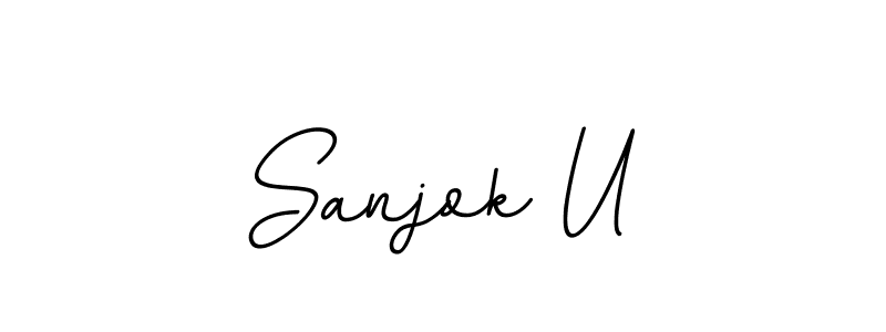 Sanjok U stylish signature style. Best Handwritten Sign (BallpointsItalic-DORy9) for my name. Handwritten Signature Collection Ideas for my name Sanjok U. Sanjok U signature style 11 images and pictures png