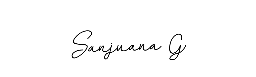 if you are searching for the best signature style for your name Sanjuana G. so please give up your signature search. here we have designed multiple signature styles  using BallpointsItalic-DORy9. Sanjuana G signature style 11 images and pictures png