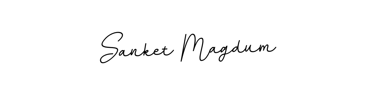 How to make Sanket Magdum name signature. Use BallpointsItalic-DORy9 style for creating short signs online. This is the latest handwritten sign. Sanket Magdum signature style 11 images and pictures png