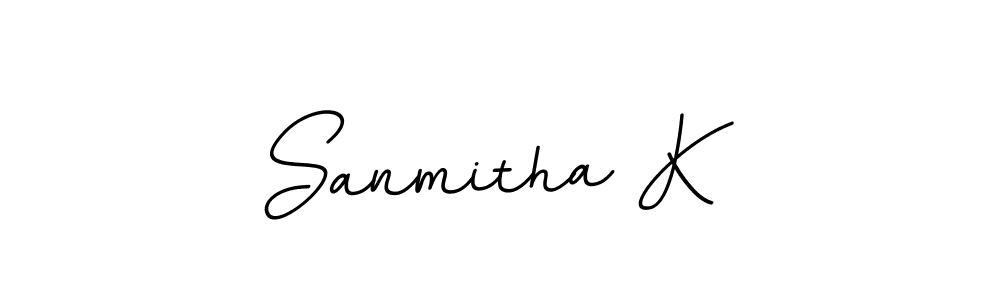 The best way (BallpointsItalic-DORy9) to make a short signature is to pick only two or three words in your name. The name Sanmitha K include a total of six letters. For converting this name. Sanmitha K signature style 11 images and pictures png