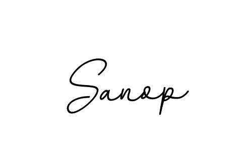 You should practise on your own different ways (BallpointsItalic-DORy9) to write your name (Sanop) in signature. don't let someone else do it for you. Sanop signature style 11 images and pictures png
