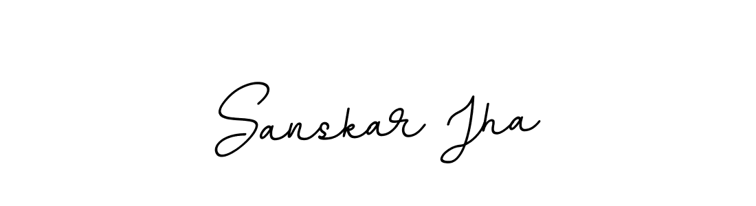 Make a beautiful signature design for name Sanskar Jha. With this signature (BallpointsItalic-DORy9) style, you can create a handwritten signature for free. Sanskar Jha signature style 11 images and pictures png