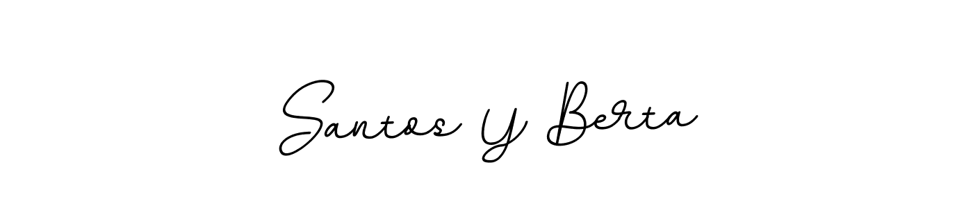 Santos Y Berta stylish signature style. Best Handwritten Sign (BallpointsItalic-DORy9) for my name. Handwritten Signature Collection Ideas for my name Santos Y Berta. Santos Y Berta signature style 11 images and pictures png