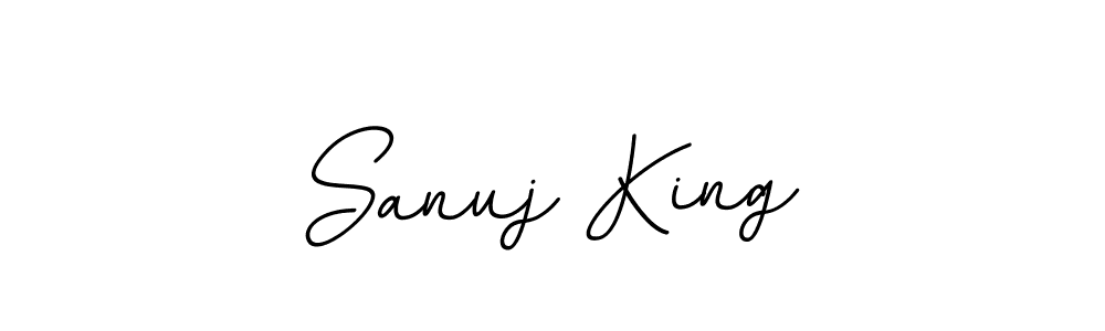 You should practise on your own different ways (BallpointsItalic-DORy9) to write your name (Sanuj King) in signature. don't let someone else do it for you. Sanuj King signature style 11 images and pictures png