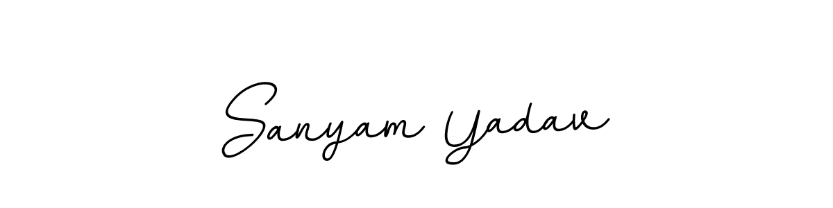 How to make Sanyam Yadav name signature. Use BallpointsItalic-DORy9 style for creating short signs online. This is the latest handwritten sign. Sanyam Yadav signature style 11 images and pictures png