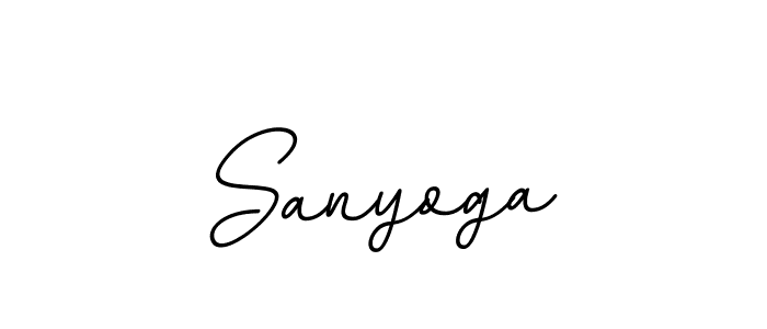 Sanyoga stylish signature style. Best Handwritten Sign (BallpointsItalic-DORy9) for my name. Handwritten Signature Collection Ideas for my name Sanyoga. Sanyoga signature style 11 images and pictures png