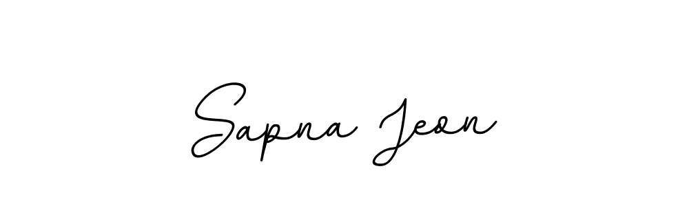 How to make Sapna Jeon name signature. Use BallpointsItalic-DORy9 style for creating short signs online. This is the latest handwritten sign. Sapna Jeon signature style 11 images and pictures png