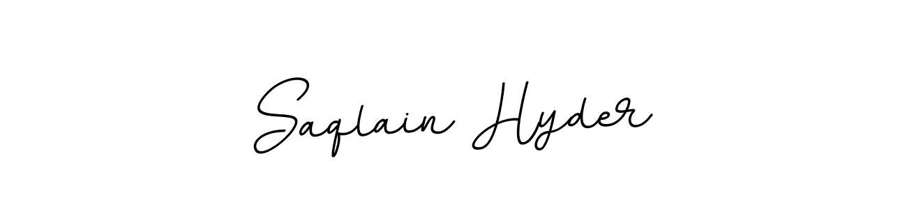 Make a beautiful signature design for name Saqlain Hyder. With this signature (BallpointsItalic-DORy9) style, you can create a handwritten signature for free. Saqlain Hyder signature style 11 images and pictures png