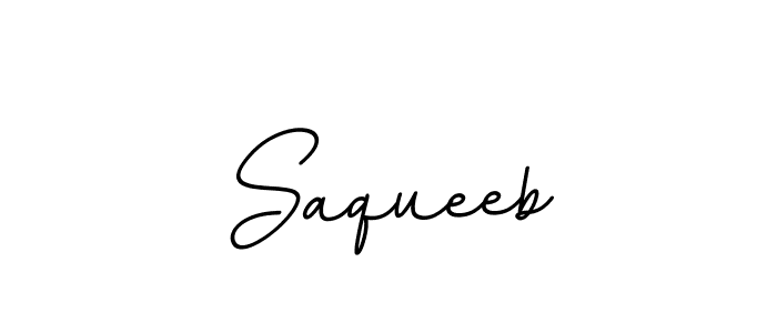 Use a signature maker to create a handwritten signature online. With this signature software, you can design (BallpointsItalic-DORy9) your own signature for name Saqueeb. Saqueeb signature style 11 images and pictures png