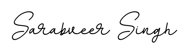 The BallpointsItalic-DORy9 font transforms the name Sarabveer Singh into an executive sign with sharp precision and distinguished character. Sarabveer Singh signature style 11 images and pictures png