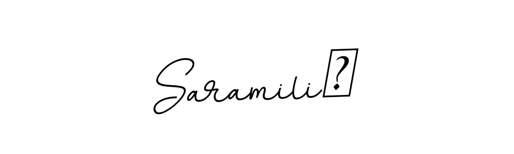 Similarly BallpointsItalic-DORy9 is the best handwritten signature design. Signature creator online .You can use it as an online autograph creator for name SaramiliĆ. SaramiliĆ signature style 11 images and pictures png