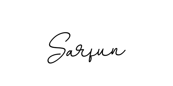 The best way (BallpointsItalic-DORy9) to make a short signature is to pick only two or three words in your name. The name Sarfun include a total of six letters. For converting this name. Sarfun signature style 11 images and pictures png