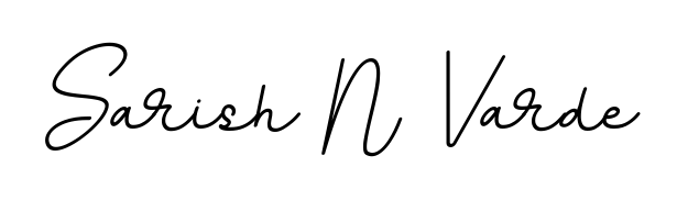 Try this chic Sarish N Varde handwritten sign style. Using BallpointsItalic-DORy9 font elements, it gives your name a sleek, memorable identity. Sarish N Varde signature style 11 images and pictures png