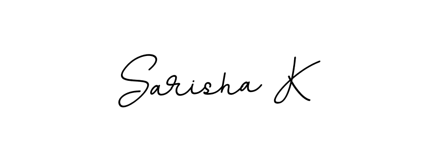 The best way (BallpointsItalic-DORy9) to make a short signature is to pick only two or three words in your name. The name Sarisha K include a total of six letters. For converting this name. Sarisha K signature style 11 images and pictures png