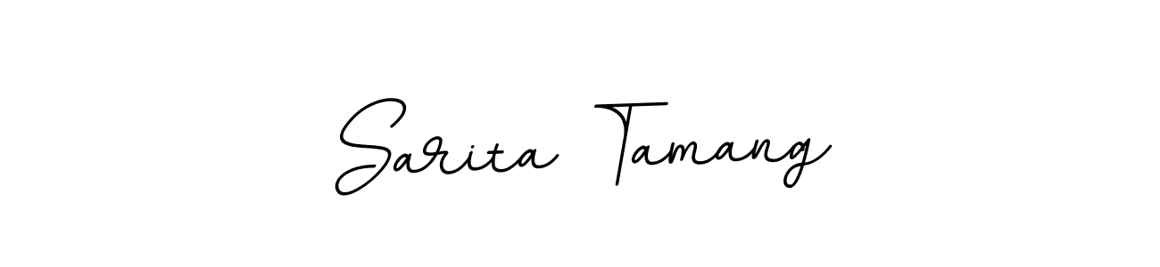 Use a signature maker to create a handwritten signature online. With this signature software, you can design (BallpointsItalic-DORy9) your own signature for name Sarita Tamang. Sarita Tamang signature style 11 images and pictures png