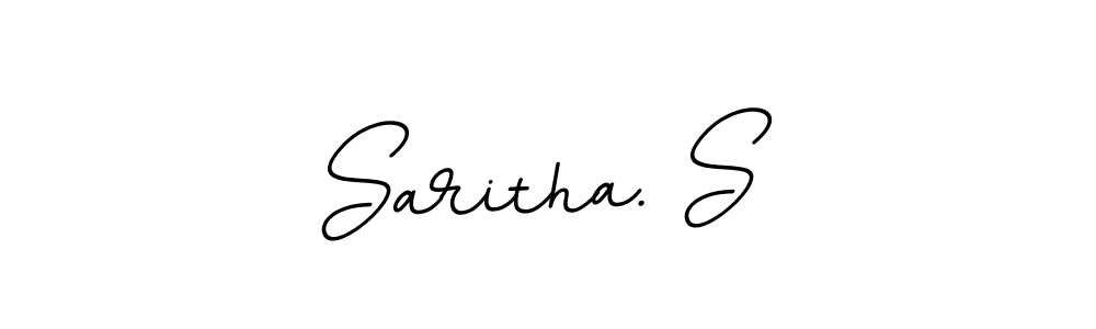 The best way (BallpointsItalic-DORy9) to make a short signature is to pick only two or three words in your name. The name Saritha. S include a total of six letters. For converting this name. Saritha. S signature style 11 images and pictures png