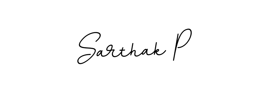 The best way (BallpointsItalic-DORy9) to make a short signature is to pick only two or three words in your name. The name Sarthak P include a total of six letters. For converting this name. Sarthak P signature style 11 images and pictures png