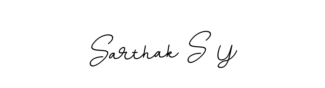 Design your own signature with our free online signature maker. With this signature software, you can create a handwritten (BallpointsItalic-DORy9) signature for name Sarthak S Y. Sarthak S Y signature style 11 images and pictures png