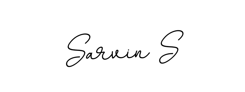 How to make Sarvin S name signature. Use BallpointsItalic-DORy9 style for creating short signs online. This is the latest handwritten sign. Sarvin S signature style 11 images and pictures png