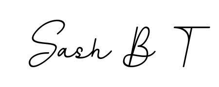A timeless handwritten aesthetic for Sash B T. The BallpointsItalic-DORy9 font gives your signature a handcrafted feel with natural curves. Sash B T signature style 11 images and pictures png