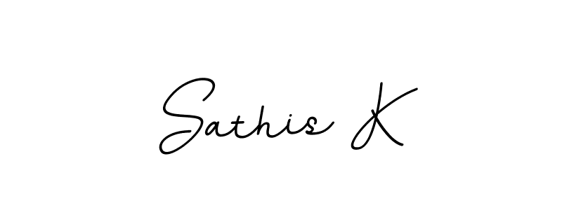 How to make Sathis K name signature. Use BallpointsItalic-DORy9 style for creating short signs online. This is the latest handwritten sign. Sathis K signature style 11 images and pictures png