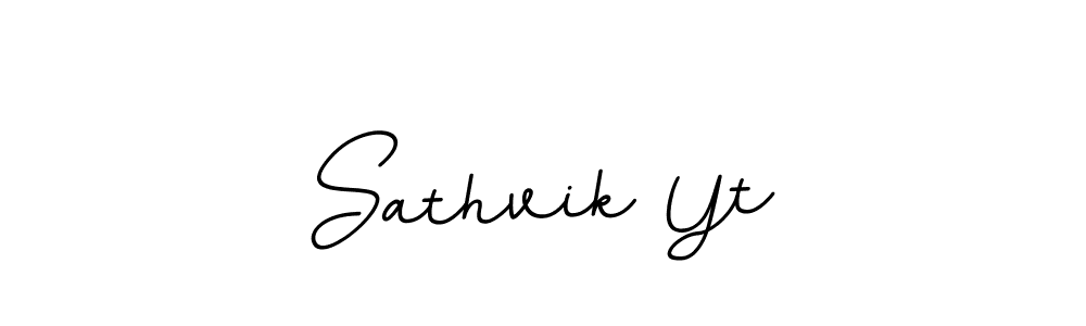 How to make Sathvik Yt name signature. Use BallpointsItalic-DORy9 style for creating short signs online. This is the latest handwritten sign. Sathvik Yt signature style 11 images and pictures png