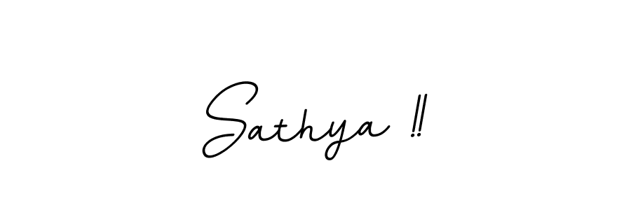 Use a signature maker to create a handwritten signature online. With this signature software, you can design (BallpointsItalic-DORy9) your own signature for name Sathya !!. Sathya !! signature style 11 images and pictures png