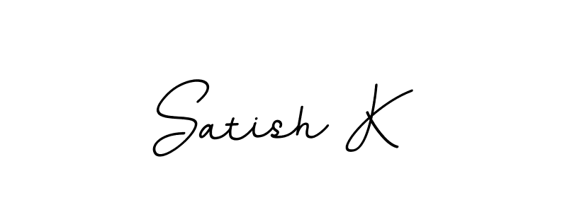 The best way (BallpointsItalic-DORy9) to make a short signature is to pick only two or three words in your name. The name Satish K include a total of six letters. For converting this name. Satish K signature style 11 images and pictures png