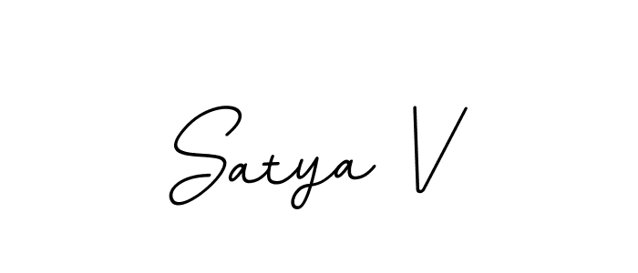 How to make Satya V name signature. Use BallpointsItalic-DORy9 style for creating short signs online. This is the latest handwritten sign. Satya V signature style 11 images and pictures png