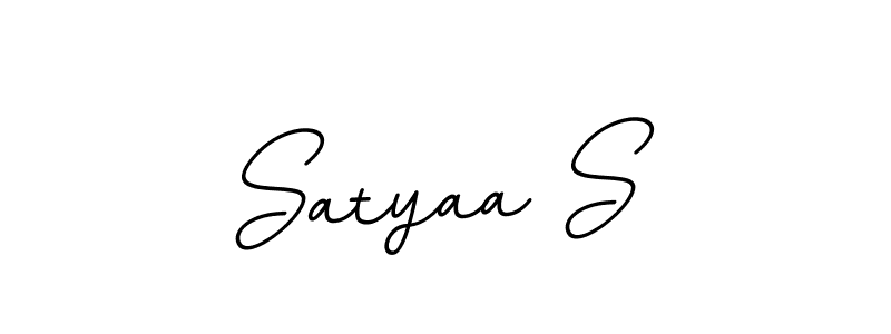 The best way (BallpointsItalic-DORy9) to make a short signature is to pick only two or three words in your name. The name Satyaa S include a total of six letters. For converting this name. Satyaa S signature style 11 images and pictures png