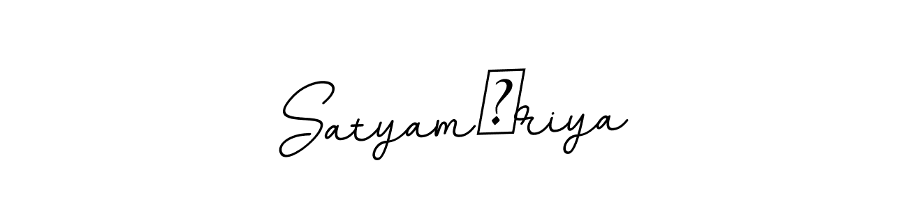 You should practise on your own different ways (BallpointsItalic-DORy9) to write your name (Satyam❤riya) in signature. don't let someone else do it for you. Satyam❤riya signature style 11 images and pictures png