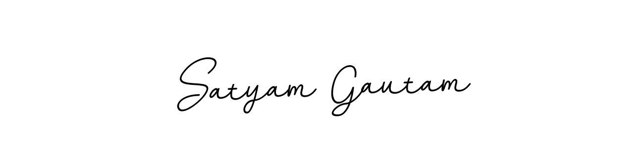 How to make Satyam Gautam name signature. Use BallpointsItalic-DORy9 style for creating short signs online. This is the latest handwritten sign. Satyam Gautam signature style 11 images and pictures png