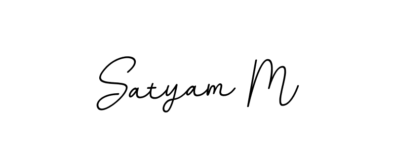 Make a beautiful signature design for name Satyam M. With this signature (BallpointsItalic-DORy9) style, you can create a handwritten signature for free. Satyam M signature style 11 images and pictures png