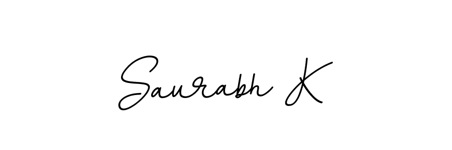 How to make Saurabh K name signature. Use BallpointsItalic-DORy9 style for creating short signs online. This is the latest handwritten sign. Saurabh K signature style 11 images and pictures png