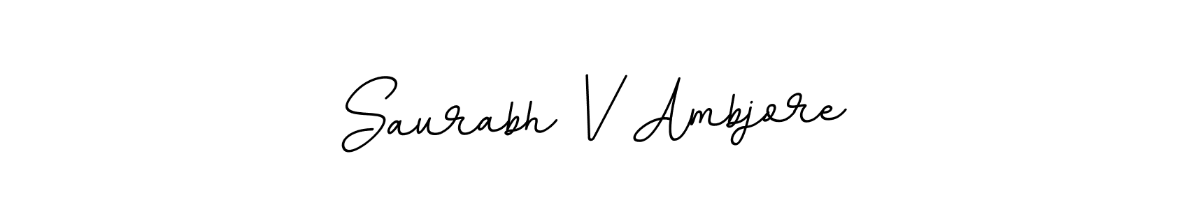 Saurabh V Ambjore stylish signature style. Best Handwritten Sign (BallpointsItalic-DORy9) for my name. Handwritten Signature Collection Ideas for my name Saurabh V Ambjore. Saurabh V Ambjore signature style 11 images and pictures png