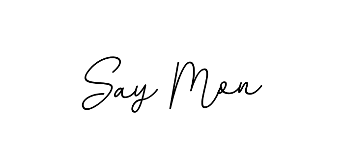 How to make Say Mon name signature. Use BallpointsItalic-DORy9 style for creating short signs online. This is the latest handwritten sign. Say Mon signature style 11 images and pictures png